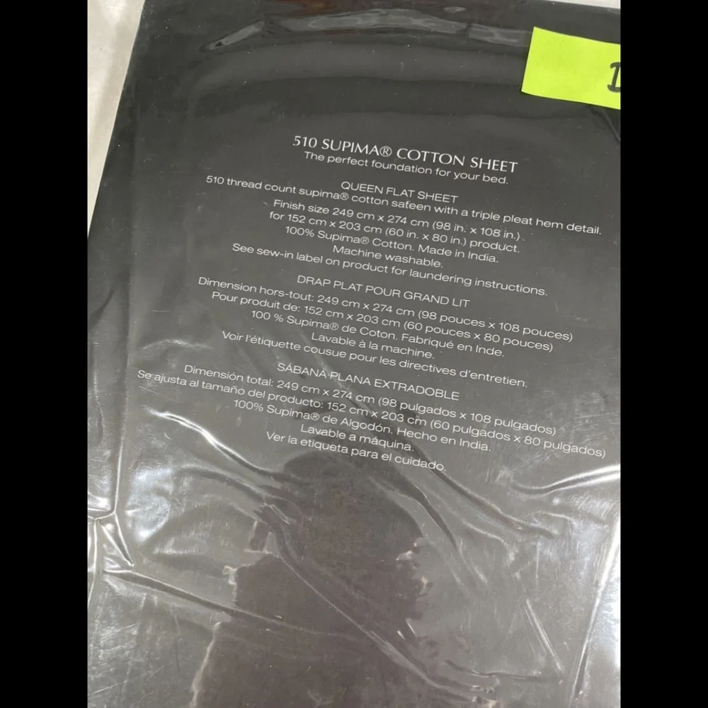 NIB Donna‎ Karan Collection 510 Supima Cotton Flat Sheet White [ QUEEN ]
